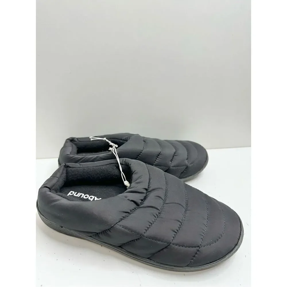 Abound Slippers Mens Size 10 Medium Slip On Black Puffer Shoes‎ NEW